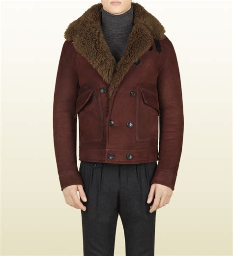 gucci male jacket|Gucci shearling jacket for men.